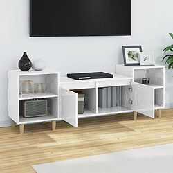 Acheter Maison Chic Meuble TV scandinave - Banc TV pour salon Blanc brillant 160x35x55 cm Bois d'ingénierie -MN47775