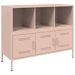 vidaXL Buffet rose 100,5x39x79 cm acier