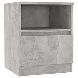 Maison Chic Table de chevet,Table de nuit,Table d'appoint pour salon Gris béton 40x40x50 cm Aggloméré -MN91256