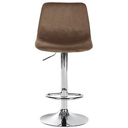 Decoshop26 Tabouret de bar x1 repose-pieds en métal confortable en forme d'arc assise en velours marron 10_0004777 pas cher