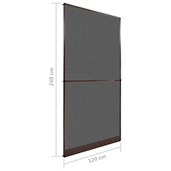 vidaXL Moustiquaire à charnière pour portes Marron 120x240 cm pas cher