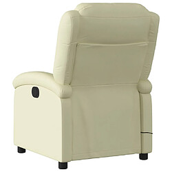 Acheter Maison Chic Fauteuil Relax pour salon, Fauteuil de massage inclinable électrique crème cuir véritable -GKD28532