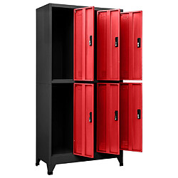 Acheter vidaXL Armoire à casiers Anthracite et rouge 90x45x180 cm Acier