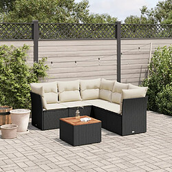 Maison Chic Salon de jardin 6 pcs avec coussins | Ensemble de Table et chaises | Mobilier d'Extérieur noir résine tressée -GKD43305