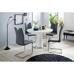 Inside 75 Table ronde extensible design WIEM blanc laqué mat diametre 120 cm pas cher