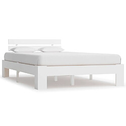 Maison Chic Lit adulte - Lit simple Cadre de lit,Structure du lit Contemporain Blanc Bois de pin massif 120 x 200 cm -MN74577