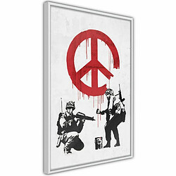 Paris Prix Affiche Murale Encadrée Banksy CND Soldiers II 20 x 30 cm Blanc