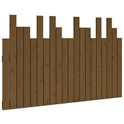 vidaXL Tête de lit murale Marron miel 127,5x3x80 cm Bois massif de pin