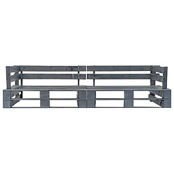 Helloshop26 Canapé palette 2 places de jardin 220 x 66 x 55 cm gris bois 02_0011860