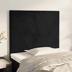 Maison Chic Lot de 2 Têtes de lit design pour chambre - Décoration de lit Noir 100x5x78/88 cm Velours -MN55963