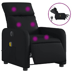 vidaXL Fauteuil de massage inclinable électrique noir similicuir