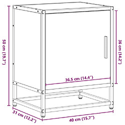 vidaXL Tables de chevet 2 pcs sonoma gris bois d'ingénierie et métal pas cher