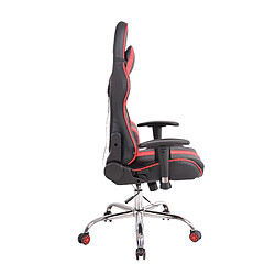 Avis Decoshop26 Fauteuil de bureau gamer design sportif fonction de massage chauffant avec coussins en PVC noir / rouge 10_0002528