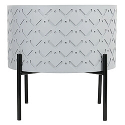 The Home Deco Factory Table d'appoint avec coffre en Métal et MDF - Diam.35 cm - Gris pas cher