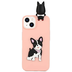 Coque en silicone flexible, motif de dessin animé en 3D, anti-chute pour votre iPhone 14 - chien mignon