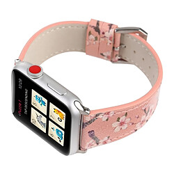 Wewoo Bracelet Cuir Véritable pour Apple Watch 38mm - Rose pas cher