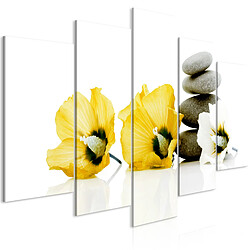 Artgeist Tableau - Calm Mallow (5 Parts) Wide Yellow [100x50]