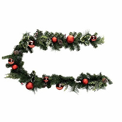 Guirlande Naturel Boules rouges 2m Vert - FEERIC CHRISTMAS