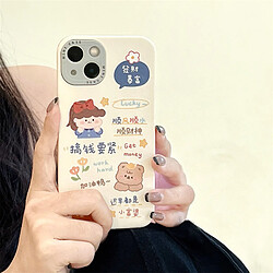 GUPBOO Étui pour iPhone13 Bear Rabbit Notes Girl Cute Phone Case Soft