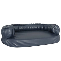 vidaXL Lit pour chien ergonomique Mousse Bleu foncé 88x65cm Similicuir