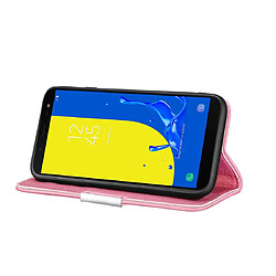 Acheter Wewoo Housse Coque Pour Galaxy J6 2018 Etui à rabat horizontal en cuir texturé litchi avec support et fentes cartes Rose