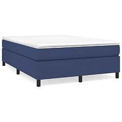 vidaXL Sommier à lattes de lit avec matelas Bleu 140x190 cm Tissu