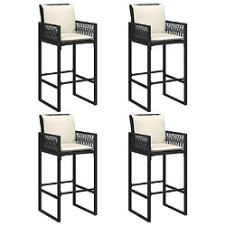 Acheter vidaXL Ensemble de bar de jardin 5 pcs avec coussins noir poly rotin