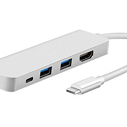 Wewoo HUB 4 en 1 concentrateur de type C avec HDMI Adaptateur USB 3.0 pour de MacBook Périphériques d'ordinateur USB HDMI de C MacBook Pro Air