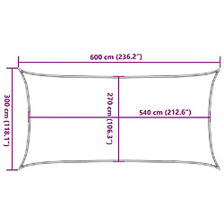 vidaXL Voile d'ombrage 160 g/m² Blanc 3x6 m PEHD pas cher