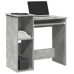 vidaXL Bureau avec étagères gris béton 84x40x78 cm bois d'ingénierie