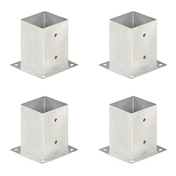 vidaXL Ancres de poteau 4 pcs Métal galvanisé 101 mm