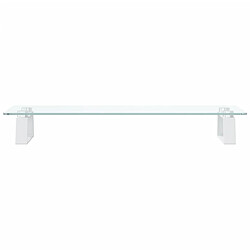 Avis vidaXL Support de moniteur blanc 60x20x8 cm verre trempé et métal