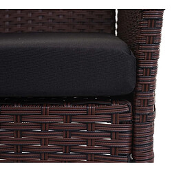 Avis Mendler Banc de jardin Halden en polyrotin ~ marron tacheté, coussin noir