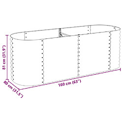 vidaXL Lit surélevé de jardin 240x80x81 cm Acier galvanisé Argenté pas cher