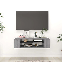 vidaXL Armoire TV suspendue Sonoma gris 100x30x26,5 cm Bois Ingénierie