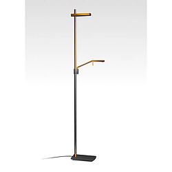 Luminaire Center Lampadaire Phuket 2 Ampoules 21W Down 7W Up LED 3000K, 3000lm, cuivre/anthracite