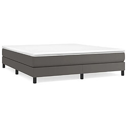 Maison Chic Lit Adulte - Lit simple Lit à sommier tapissier avec matelas moelleux - Meuble de Chambre - Gris 160x200 cm Similicuir -MN46347