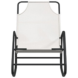 Helloshop26 Transat chaise longue bain de soleil lit de jardin terrasse meuble d'extérieur à bascule acier et textilène crème 02_0012969