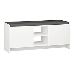 Pegane Etagère à chaussures, meuble à chaussures avec 2 portes coloris Blanc - longueur 110 x profondeur 37 x hauteur 43 cm