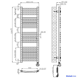 EMKE Sèche-Serviettes Électrique avec Élément Chauffant Thermostat, Chauffe Serviettes à Température Constante de la Salle de Bain, Baguette Chauffante avec Minuterie, 120x40cm, 500W, Anthracite pas cher