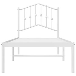 Maison Chic Lit adulte - Cadre de lit métal avec tête de lit,Structure du lit Contemporain pour chambre blanc 80x200 cm -MN34432 pas cher