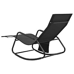 Acheter Helloshop26 Transat chaise longue bain de soleil lit de jardin terrasse meuble d'extérieur acier et textilène noir 02_0012246