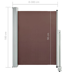 vidaXL Auvent latéral rétractable de patio 100x300 cm Marron pas cher