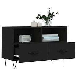 Acheter Maison Chic Meuble TV scandinave - Banc TV pour salon Noir 80x36x50 cm Bois d'ingénierie -MN22843