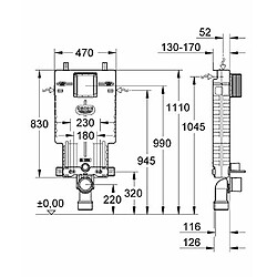 Grohe uniset Réservoir de chasse pour WC Box Gd2 38643001 Robinet moderne pour salle de bain et la cuisine