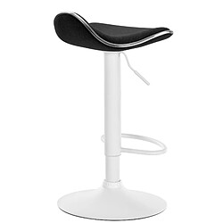 Avis Decoshop26 Tabouret de bar x1 assise ergonomique en tissu noir pied en trompette en métal blanc 10_0005395