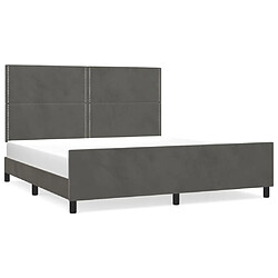 vidaXL Cadre de lit sans matelas gris foncé 160x200 cm velours