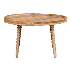 Mes Table basse ronde 60x35 cm en bois de manguier naturel