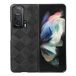 Coque en TPU + PU texture la grille noir pour votre Honor Magic V