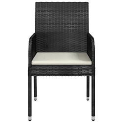 Maison Chic Lot de 2 Chaises de jardin,Fauteuil d'extérieur avec coussins Résine tressée Noir -MN17320 pas cher